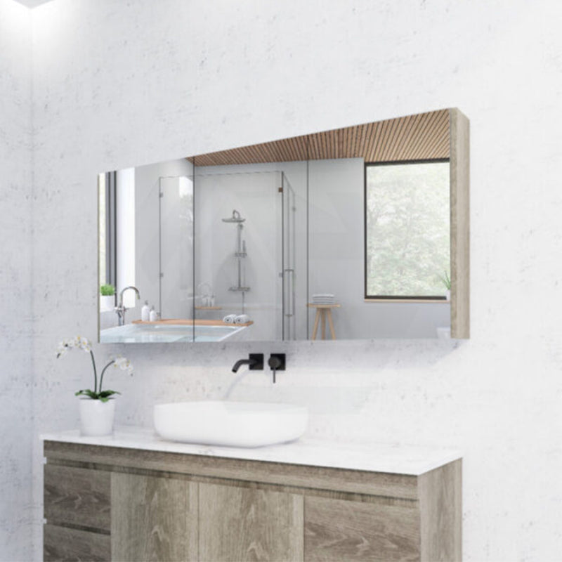 450/600/750/900/1200/1500Mm Dark Oak Wall Hung Mdf Pencil Edge Shaving Cabinet For Bathroom Cabinets