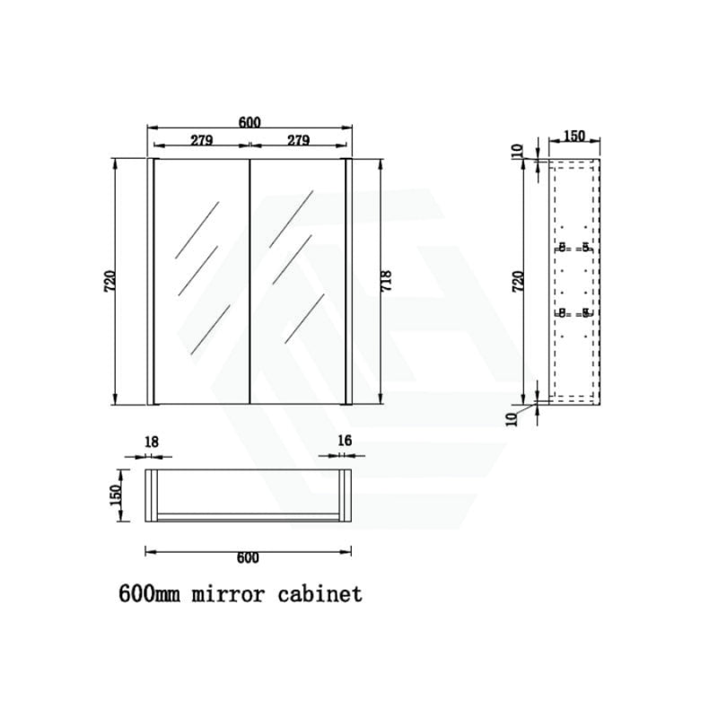 450/600/750/900/1200/1500Mm White Oak Wall Hung Mdf Pencil Edge Shaving Cabinet For Bathroom 600Mm