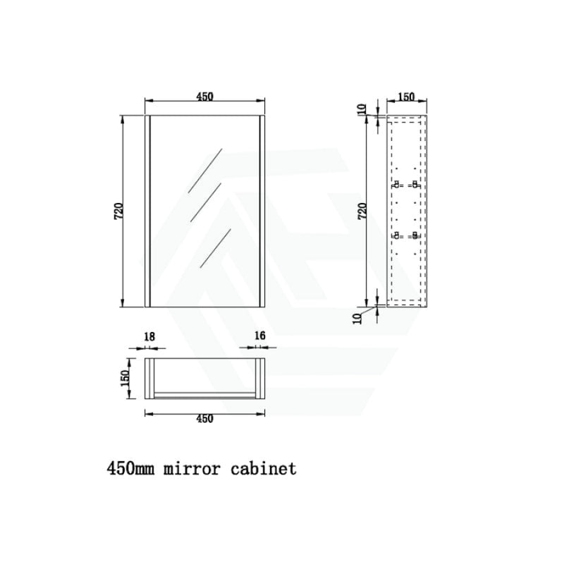 450/600/750/900/1200/1500Mm Light Oak Wall Hung Mdf Pencil Edge Shaving Cabinet For Bathroom 450Mm