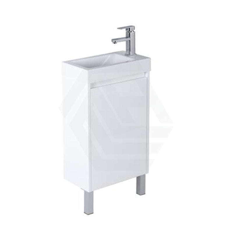 450X250X880Mm Freestanding Narrow Bathroom Vanity With Poly Top Left / Right Hand Hinge Polyurethane