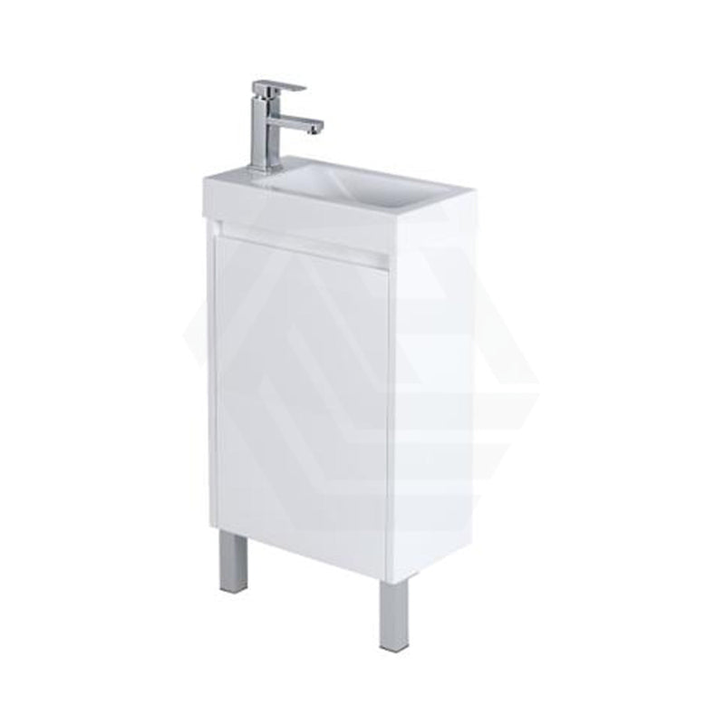 450X250X880Mm Freestanding Narrow Bathroom Vanity With Poly Top Left / Right Hand Hinge Polyurethane