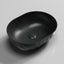 450X360X140Mm Oval Above Counter Ceramic Basin Matt Black White Basins