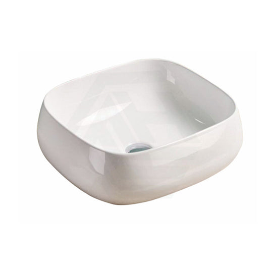 450X400X145Mm Rectangle Above Counter Gloss White Ceramic Basin Ultra Slim Basins