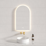 450X800Mm Three Color Lights Arch Led Mirror Backlit Touch Sensor Led Mirrors