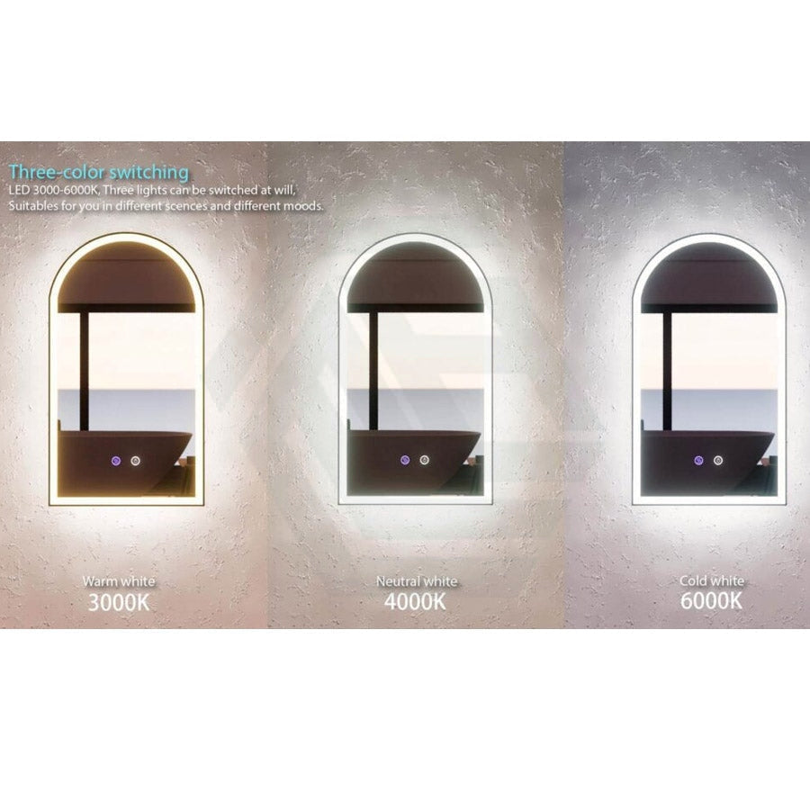 450X800Mm Arch Led Mirror Backlit Touch Sensor Special Shape Led Mirrors