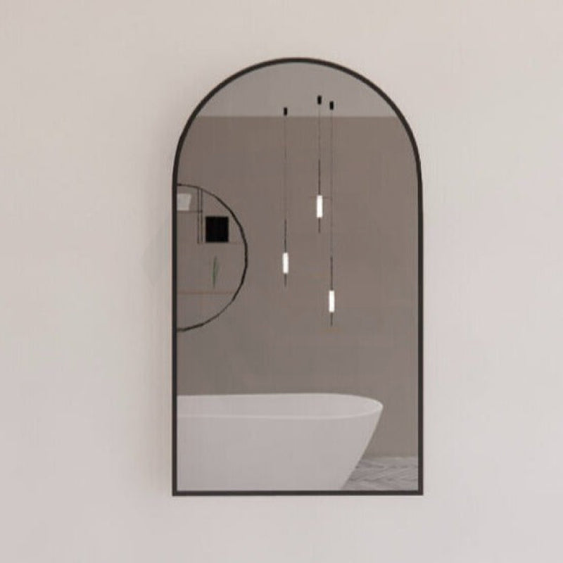 450X800X45Mm Bathroom Black Framed Arch Mirror Wall Mounted Mirrors
