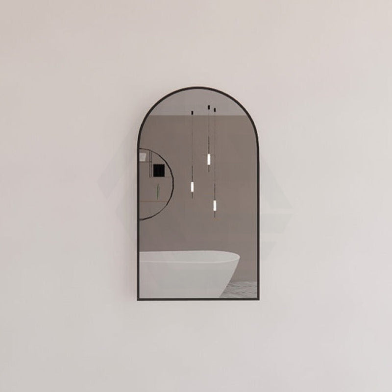 450X800X45Mm Bathroom Black Framed Arch Mirror Wall Mounted Mirrors