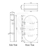 450mm Oval Pencil Edge Mirror Wall Hung Shaving Cabinet