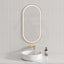 450X900Mm Beau Monde Led Mirror Oval Brushed Bronze Framed Touch Sensor Backlit For Bathroom Mirrors