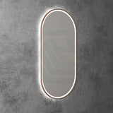 450X900Mm Beau Monde Led Mirror Oval Brushed Bronze Framed Touch Sensor Backlit For Bathroom Mirrors