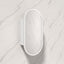 450X900Mm Beau Monde Led Mirror Oval Shaving Cabinet Matt White Finish Frameless Touchless Sensor