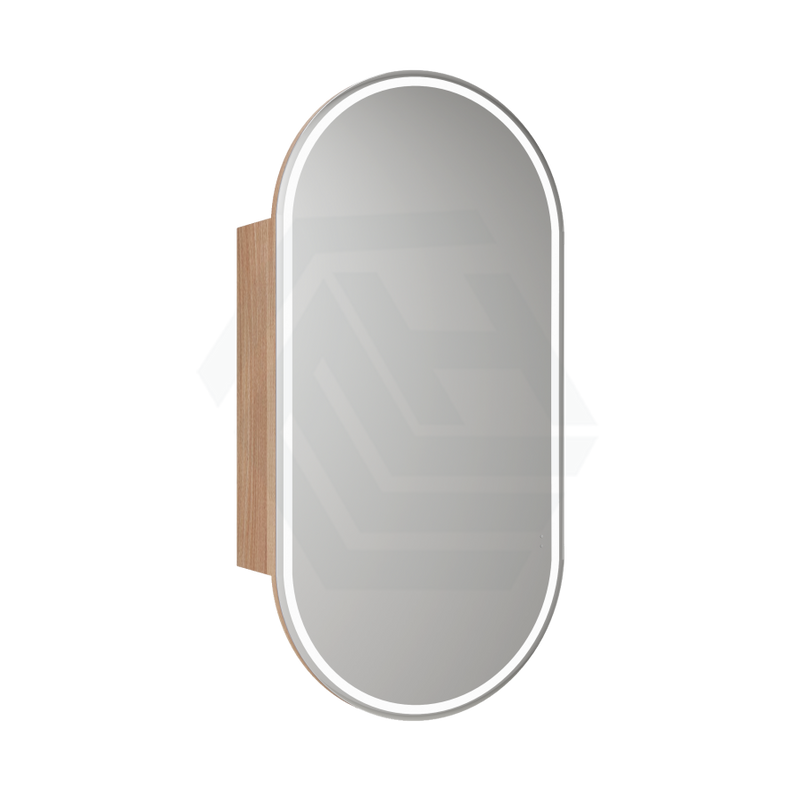 450X900Mm Beau Monde Led Mirror Oval Shaving Cabinet Mia Finish Frameless Touchless Sensor Frontlit