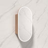 450X900Mm Beau Monde Led Mirror Oval Shaving Cabinet Mia Finish Frameless Touchless Sensor Frontlit