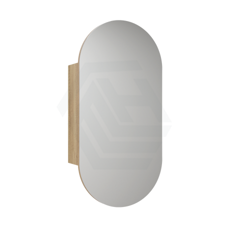 450X900Mm Beau Monde Wall Hung Oval Shaving Mirror Cabinet Carita Finish For Bathroom Cabinets