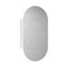 450X900Mm Beau Monde Wall Hung Oval Pill - Shaped Shaving Mirror Cabinet Matt White Finish For