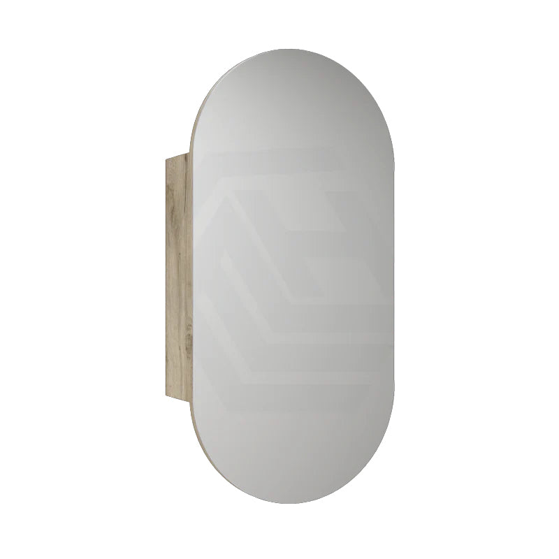 450X900Mm Beau Monde Wall Hung Oval Pill - Shaped Shaving Mirror Cabinet Max Finish For Bathroom