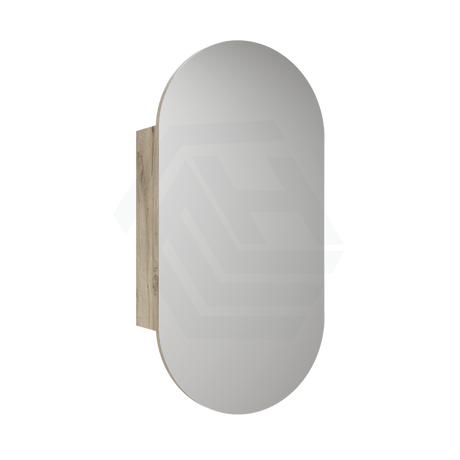 450X900Mm Beau Monde Wall Hung Oval Pill - Shaped Shaving Mirror Cabinet Max Finish For Bathroom