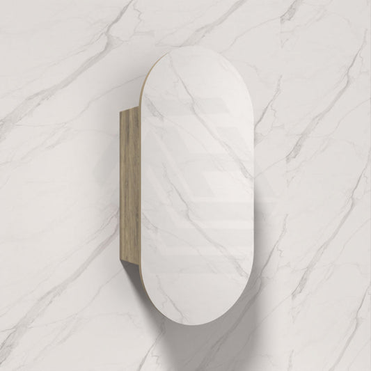 450X900Mm Beau Monde Wall Hung Oval Pill - Shaped Shaving Mirror Cabinet Max Finish For Bathroom