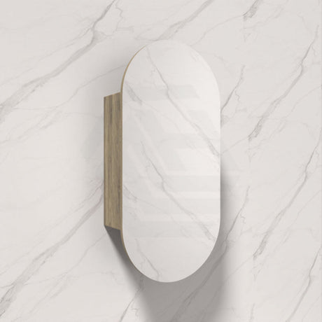 450X900Mm Beau Monde Wall Hung Oval Pill - Shaped Shaving Mirror Cabinet Max Finish For Bathroom