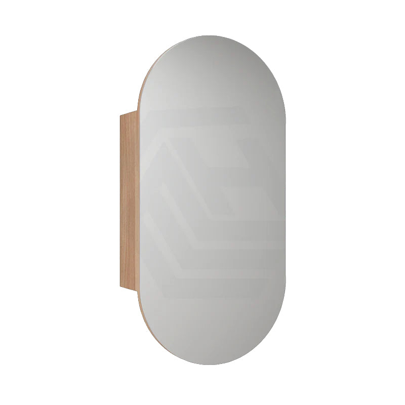 450X900Mm Beau Monde Wall Hung Oval Pill - Shaped Shaving Mirror Cabinet Mia Finish For Bathroom