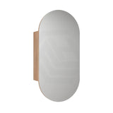 450X900Mm Beau Monde Wall Hung Oval Pill - Shaped Shaving Mirror Cabinet Mia Finish For Bathroom