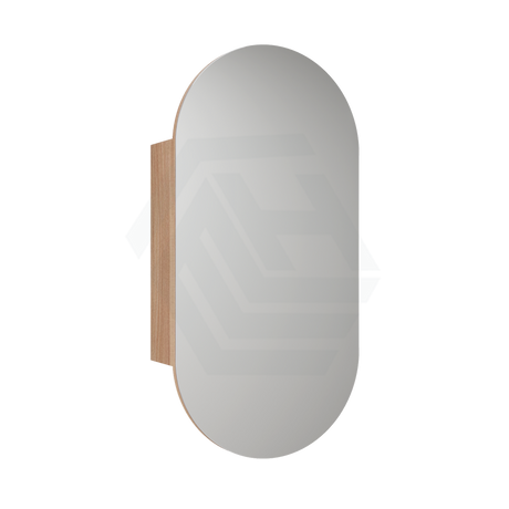 450X900Mm Beau Monde Wall Hung Oval Pill - Shaped Shaving Mirror Cabinet Mia Finish For Bathroom