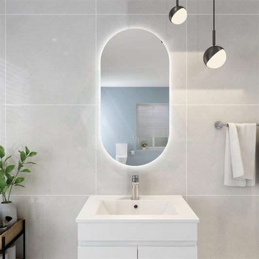 450X900Mm Led Mirror Backlit With Touch-Free Sensor Oval Mirrors
