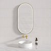 450X900Mm Metro Led Mirror Oval Matt Black Framed Touch Sensor Front Light For Bathroom Mirrors