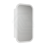 450X900Mm Vienna Led Mirror Squircle Shaving Cabinet Matt White Finish Frameless Touchless Sensor