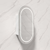 450X900X150Mm Ceto Olivia Matt White Oval Led Shaving Cabinet Frontlit Cabinets