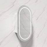 450X900X150Mm Ceto Olivia Matt White Oval Led Shaving Cabinet Frontlit Cabinets