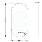 450X900X5Mm Bathroom Olivia Oval Wall Mirror Pencil Edge Vertical Or Horizontal Frameless Mirrors