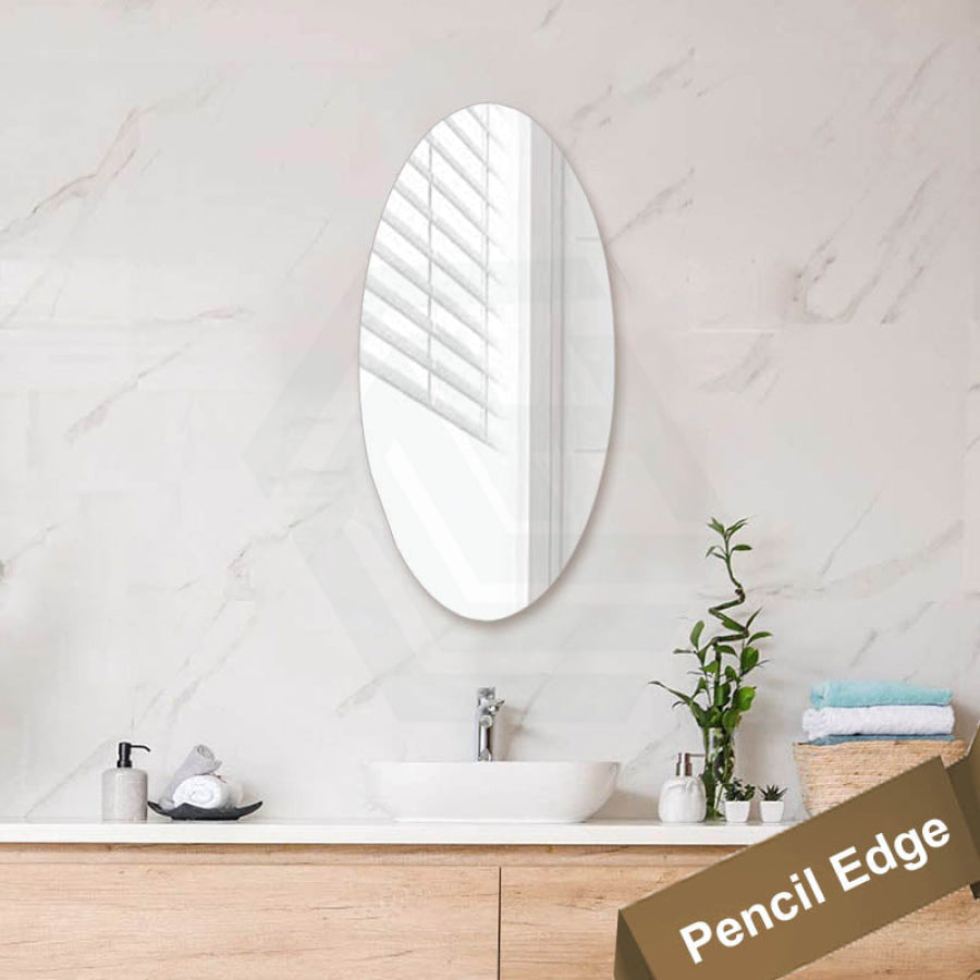 450X900X6mm Oval Bathroom Wall Mounted Mirror Pencil Edge Vertical Or Horizontal Copper Free