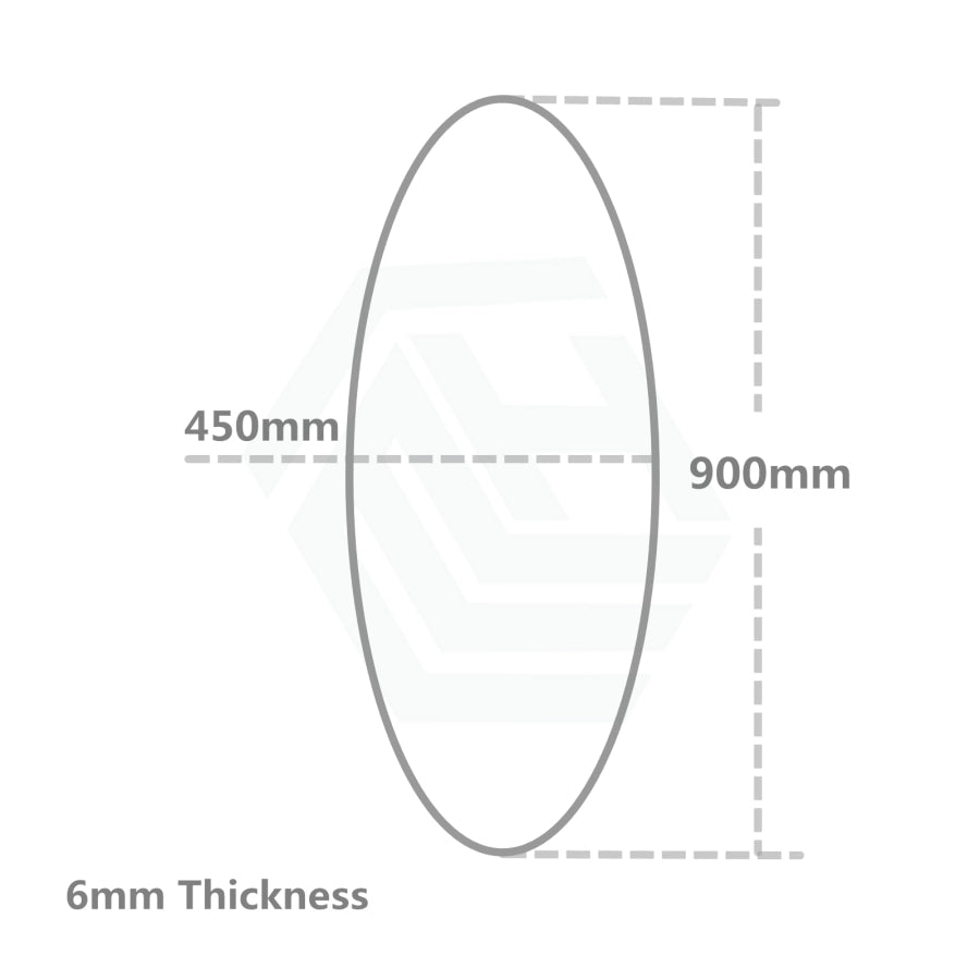 450X900X6mm Oval Bathroom Wall Mounted Mirror Pencil Edge Vertical Or Horizontal Copper Free