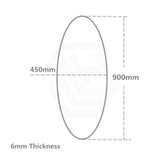 450X900X6mm Oval Bathroom Wall Mounted Mirror Pencil Edge Vertical Or Horizontal Copper Free
