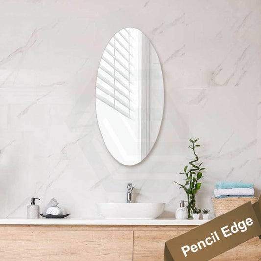 450X900X6Mm Oval Bathroom Wall Mounted Mirror Pencil Edge Vertical Or Horizontal Copper Free