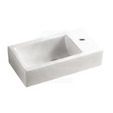455X250X120Mm Rectangle Gloss White Wall Hung Ceramic Left / Right Hand Basin With Tap Hole Bowl