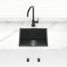 457X406X200mm Carysil Black Single Bowl Granite Stone Kitchen/ Laundry 
Sink Top/ Flush/ Under Mount