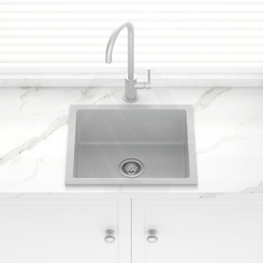 457X406X200Mm Carysil Concrete Grey Single Bowl Granite Stone Kitchen/Laundry Sink Top/Flush/Under