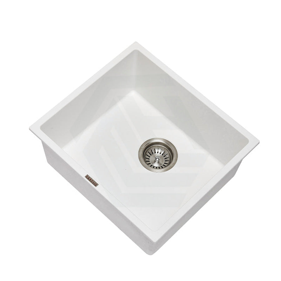 457X406X200mm Carysil White Single Bowl Granite Stone Kitchen/ Laundry Sink Top/ Flush/ Under Mount