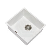457X406X200mm Carysil White Single Bowl Granite Stone Kitchen/ Laundry Sink Top/ Flush/ Under Mount