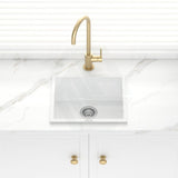 457X406X200mm Carysil White Single Bowl Granite Stone Kitchen/ Laundry Sink Top/ Flush/ Under Mount