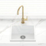 457X406X200mm Carysil White Single Bowl Granite Stone Kitchen/ Laundry Sink Top/ Flush/ Under Mount