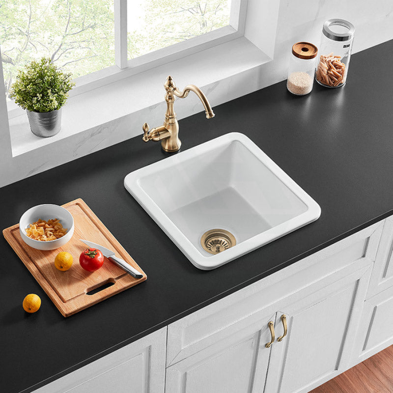 457X457X228Mm Gloss White Camden Fireclay Kitchen/Laundry Sink Single Bowl Top/Under Mount Kitchen
