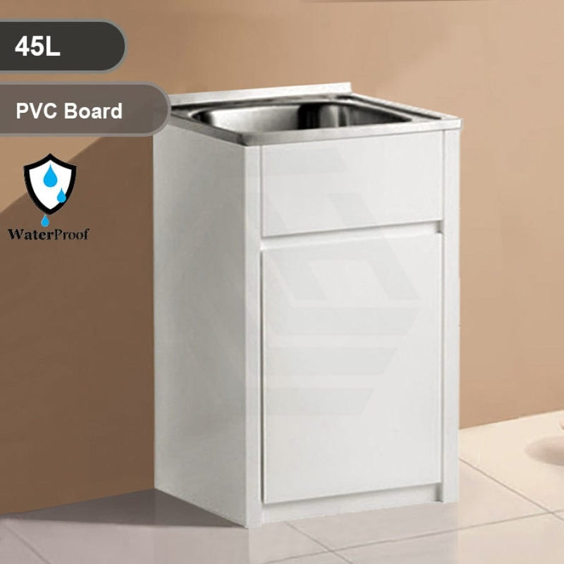 PVC Stainless Steel Laundry Cabinet Single Bowl 45L