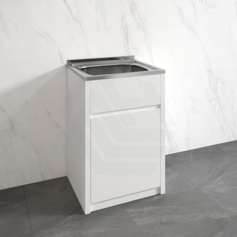 45L Freestanding Laundry Tub In Pvc Waterproof Cabinet With Stainless Steel Sink Tubs
