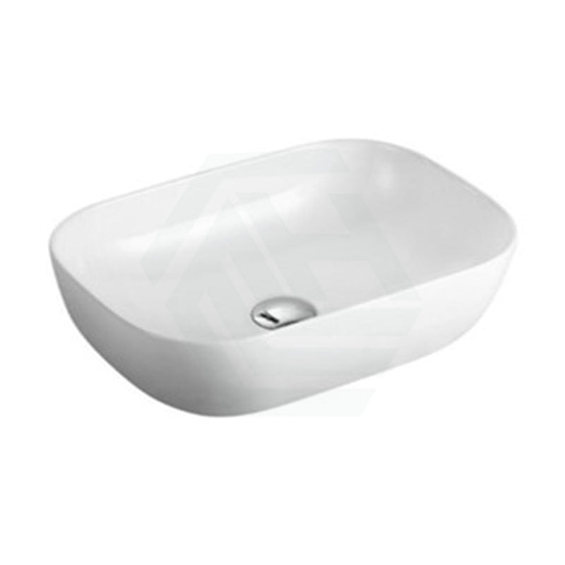 460X330X135Mm Rectangle Gloss White Above Counter Ceramic Basin Ultra Slim