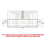 20Mm/40Mm Thick Gloss Ink Black Stone Top For Above Counter Basins 450-1800Mm Vanity Tops