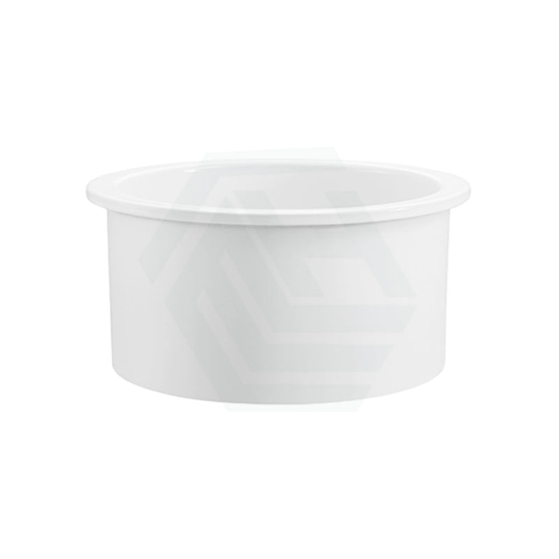 470X228Mm Gloss White Camden Fireclay Kitchen/Laundry Sink Round Single Bowl Top/Under Mount Black