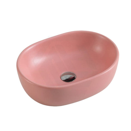 Oval Above Counter Ceramic Basin Matt Pink